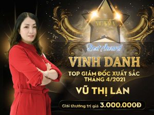 chúc mừng giám đốc kinh doanh Ms Vũ Thị Lan với giải thưởng 3 triệu vnđ